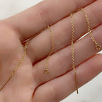 Sterling Silver or Gold Filled Long 3.5 Inch Chain Threader Dangle (2pc)