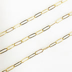 Gold Filled or Brass Dainty Elongated Flat Drawn Rectangle – Sold by the Foot