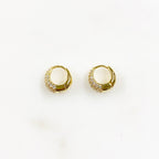 9mmx10mm Gold Plated Cubic Zirconia Huggie Hoops Earring Findings (2pc)