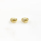 9mmx10mm Gold Plated Cubic Zirconia Huggie Hoops Earring Findings (2pc)