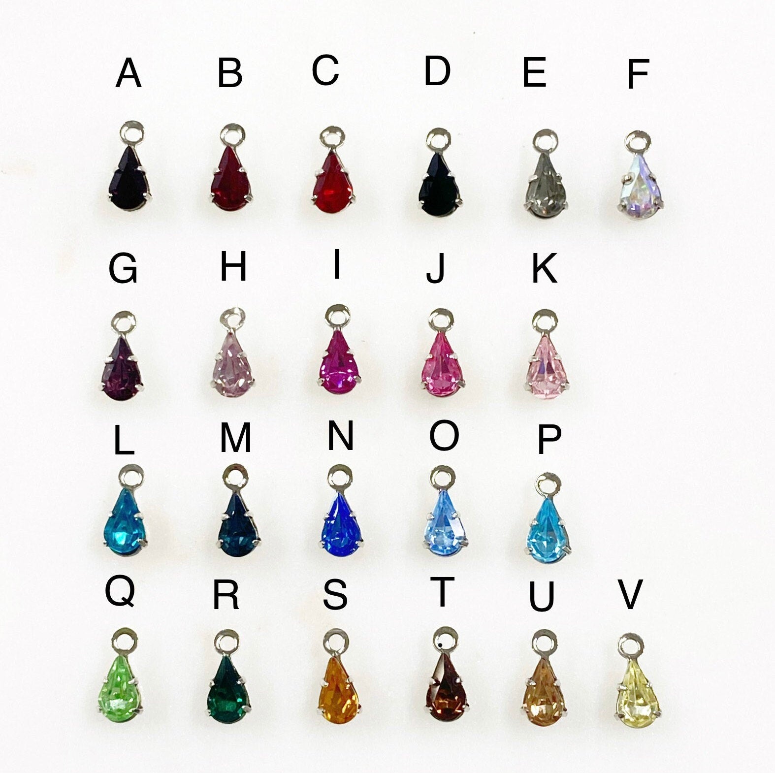 Base Metal Swarovski Crystal 8mm Tear Drop Rhinestone Crystal (10pc)