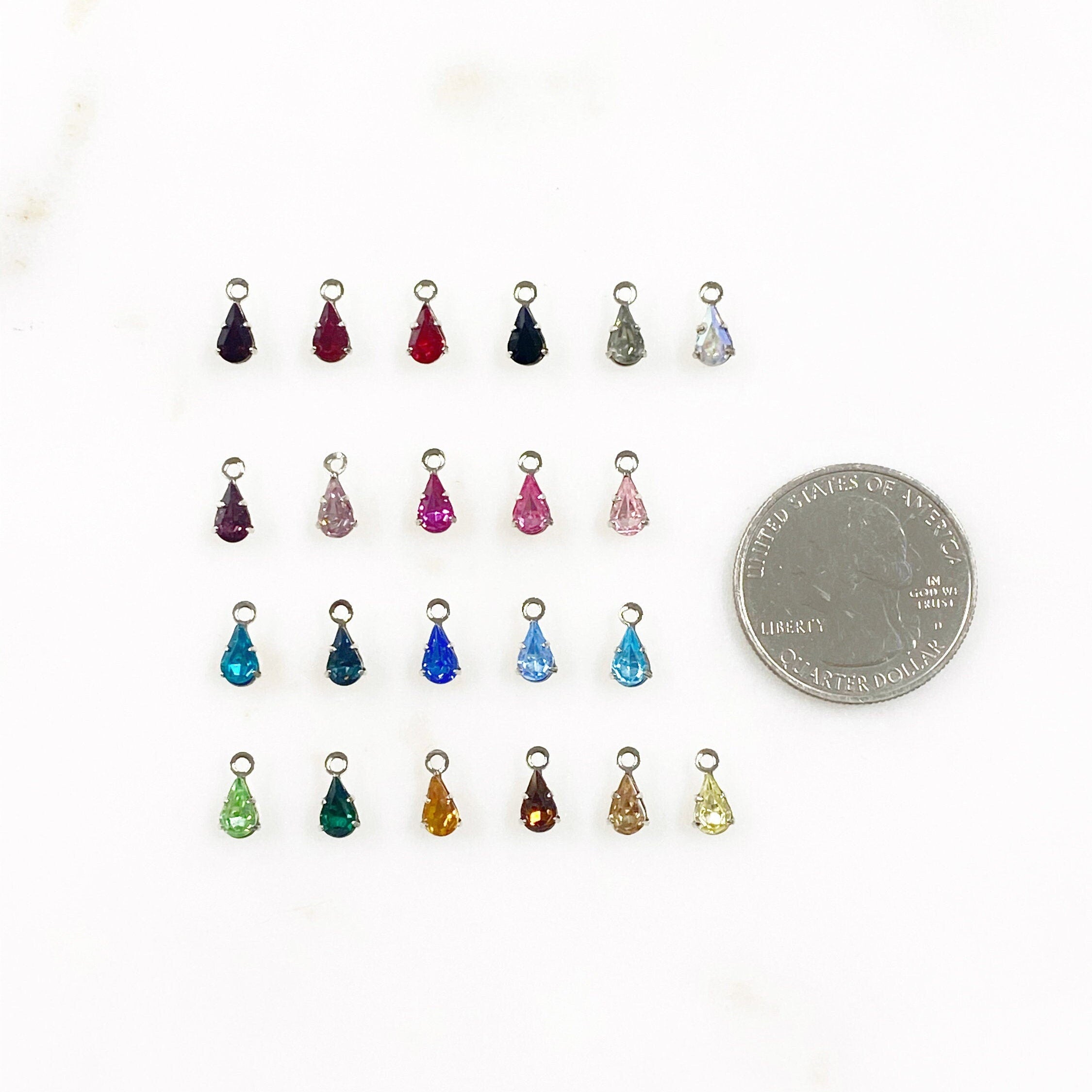 Base Metal Swarovski Crystal 8mm Tear Drop Rhinestone Crystal (10pc)