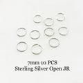 Sterling Silver 7mm 24 Gauge Open Jump Rings Charm Links Findings (10pc)