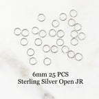 Sterling Silver 6mm 24 Gauge Open Jump Rings Charm Links Findings (25pc)