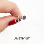 25mm Sterling Silver Large Toggle Bar with Semi Precious Stone Ends (2pc)