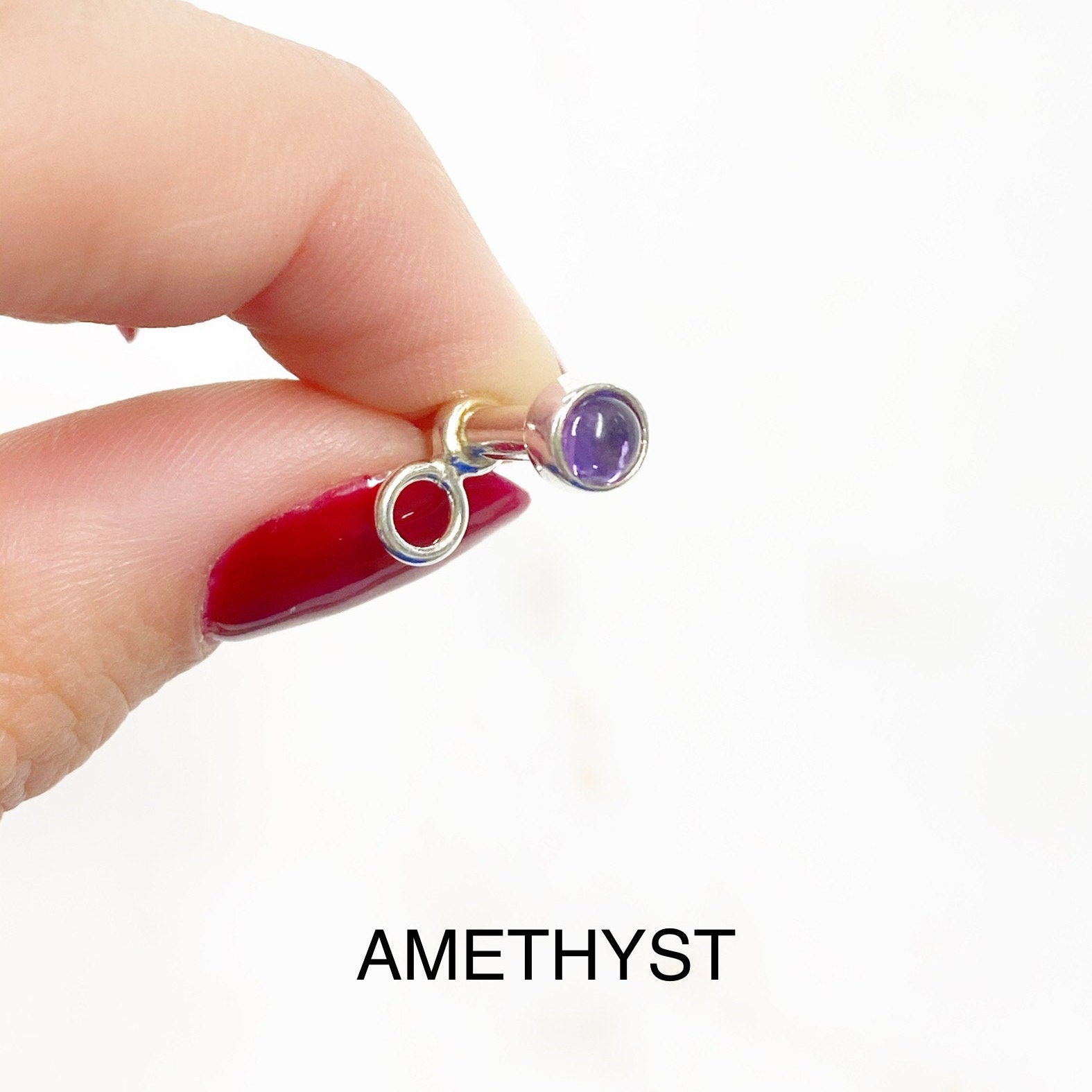 25mm Sterling Silver Large Toggle Bar with Semi Precious Stone Ends (2pc)