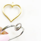 Pewter Large Heart Charm Matte Gold or Silver Love Valentine's