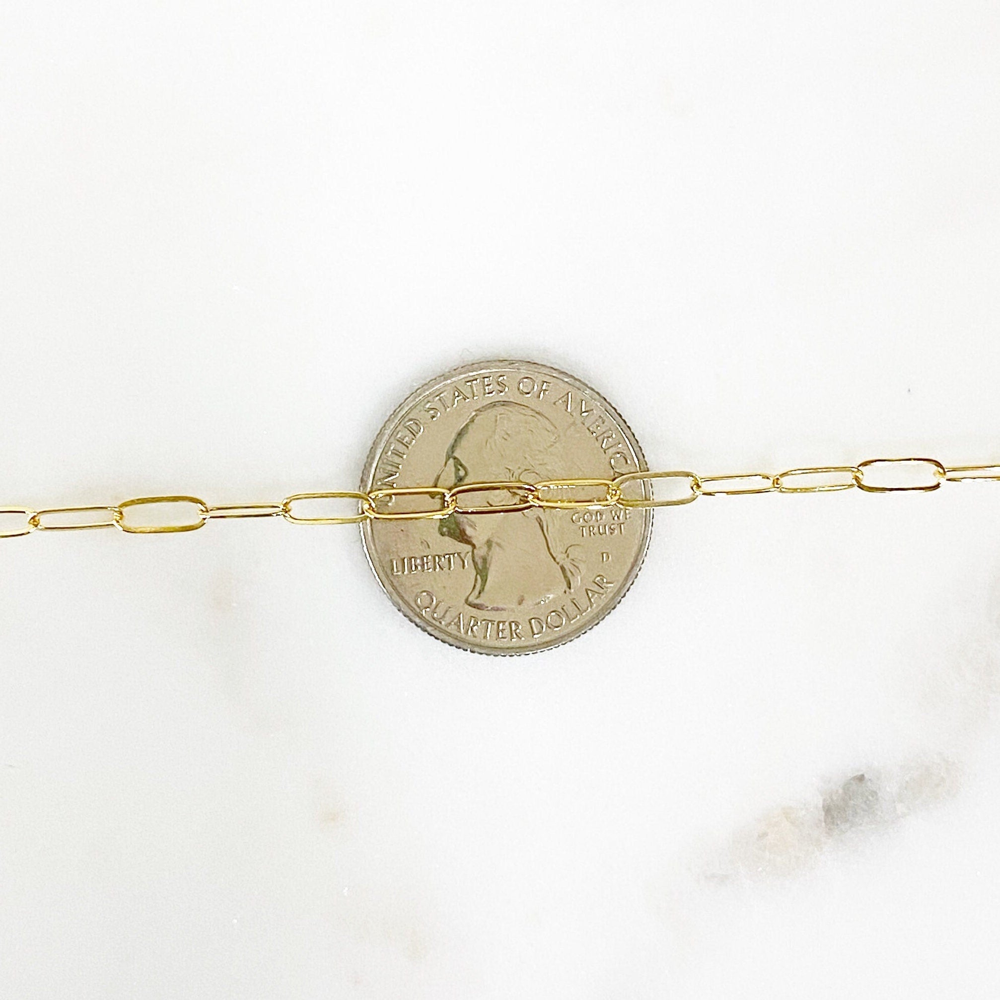 Gold Filled or Brass Dainty Elongated Flat Drawn Rectangle – Sold by the Foot