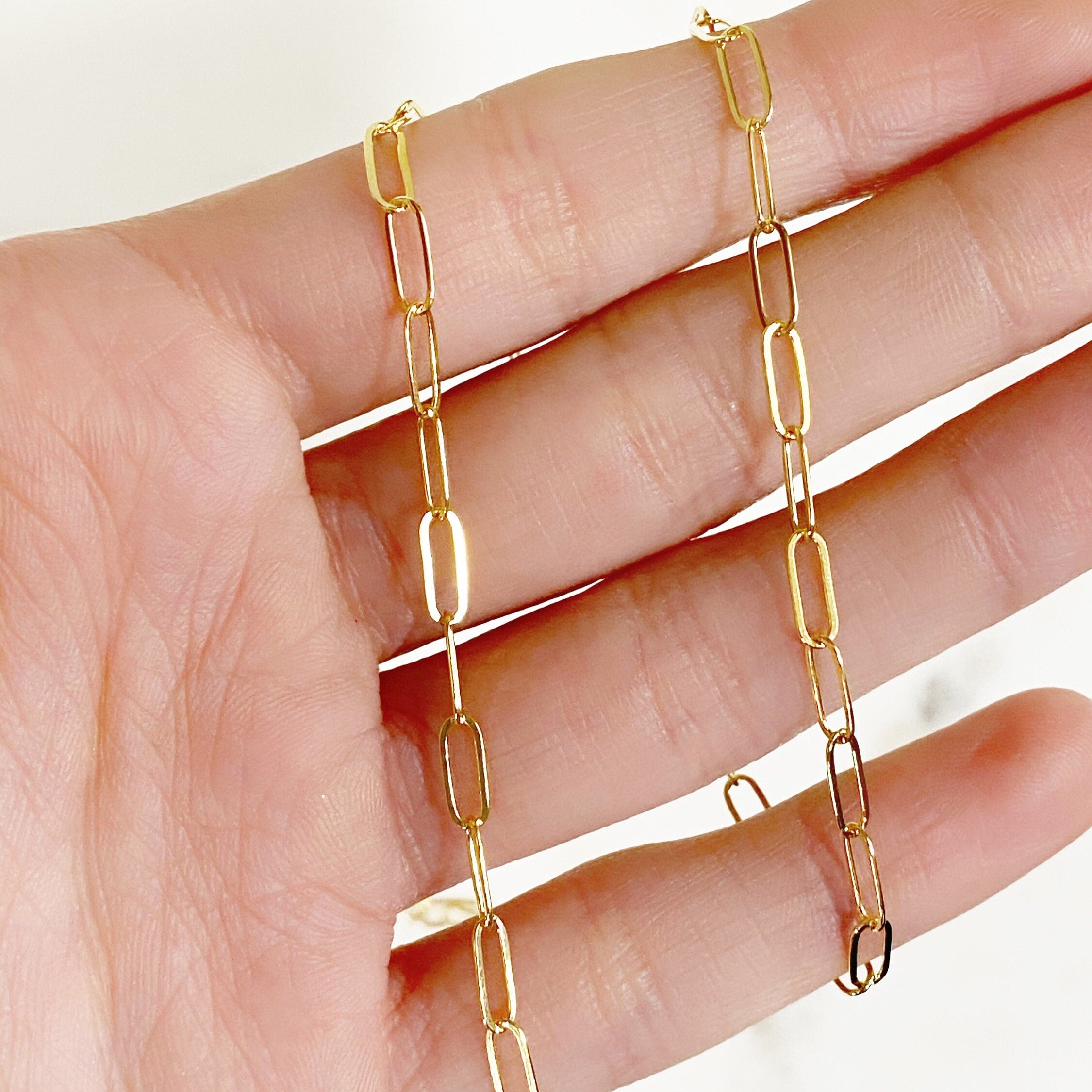 Gold Filled or Brass Dainty Elongated Flat Drawn Rectangle – Sold by the Foot