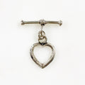 Sterling Silver Heart Toggle Bar Clasp Necklace End Set Findings Toggle (2pc)