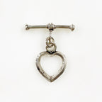 Sterling Silver Heart Toggle Bar Clasp Necklace End Set Findings Toggle (2pc)