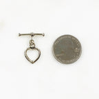 Sterling Silver Heart Toggle Bar Clasp Necklace End Set Findings Toggle (2pc)