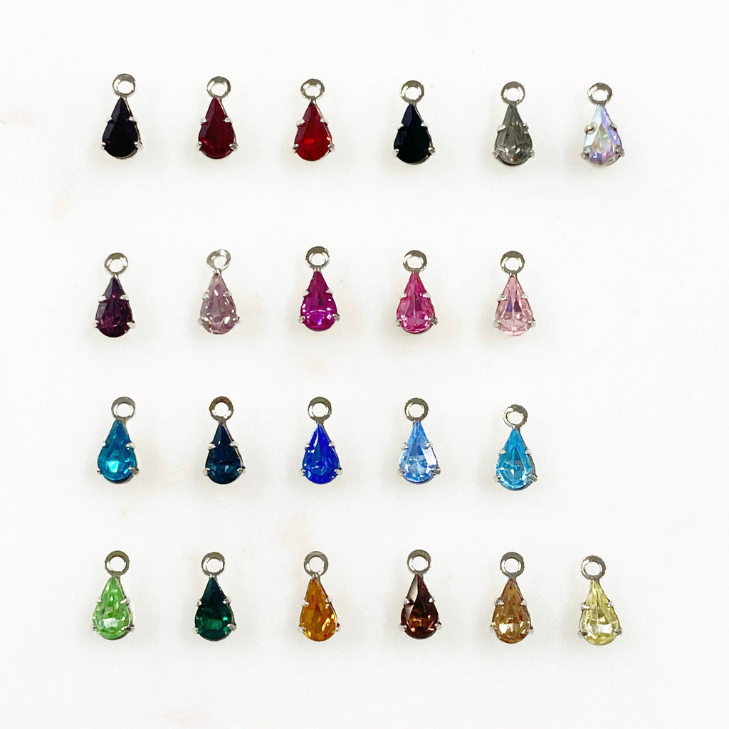 Base Metal Swarovski Crystal 8mm Tear Drop Rhinestone Crystal (10pc)