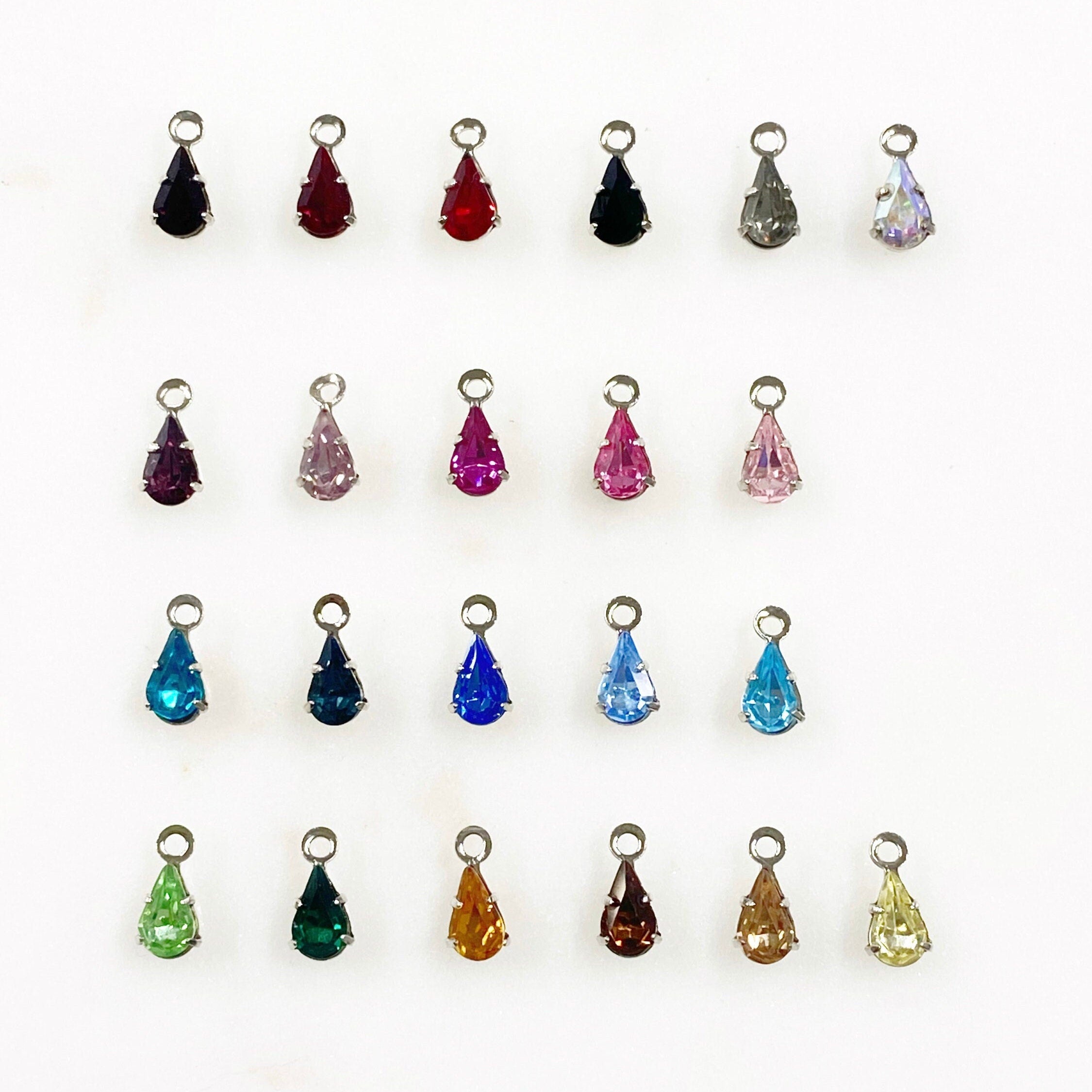 Base Metal Swarovski Crystal 8mm Tear Drop Rhinestone Crystal (10pc)