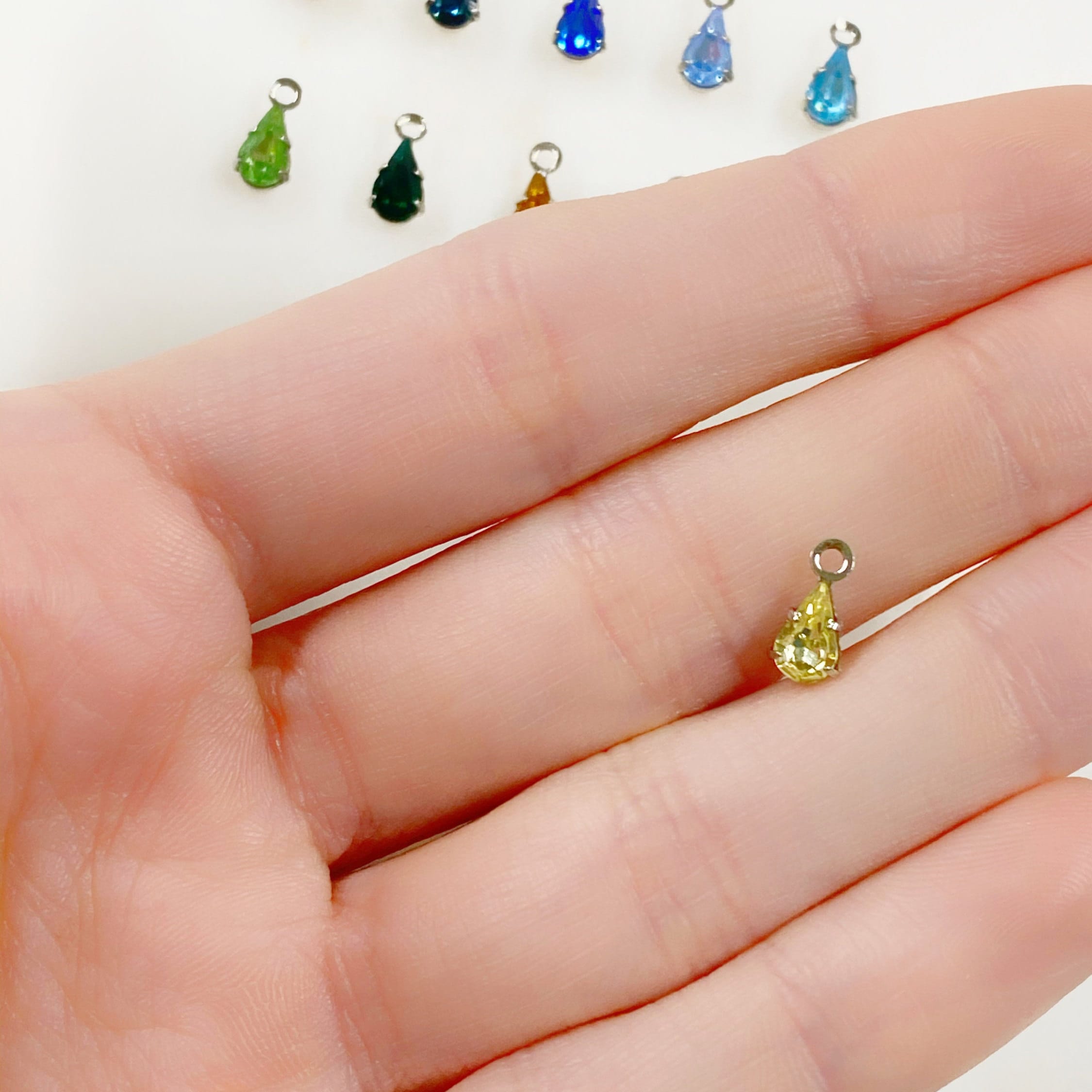 Base Metal Swarovski Crystal 8mm Tear Drop Rhinestone Crystal (10pc)
