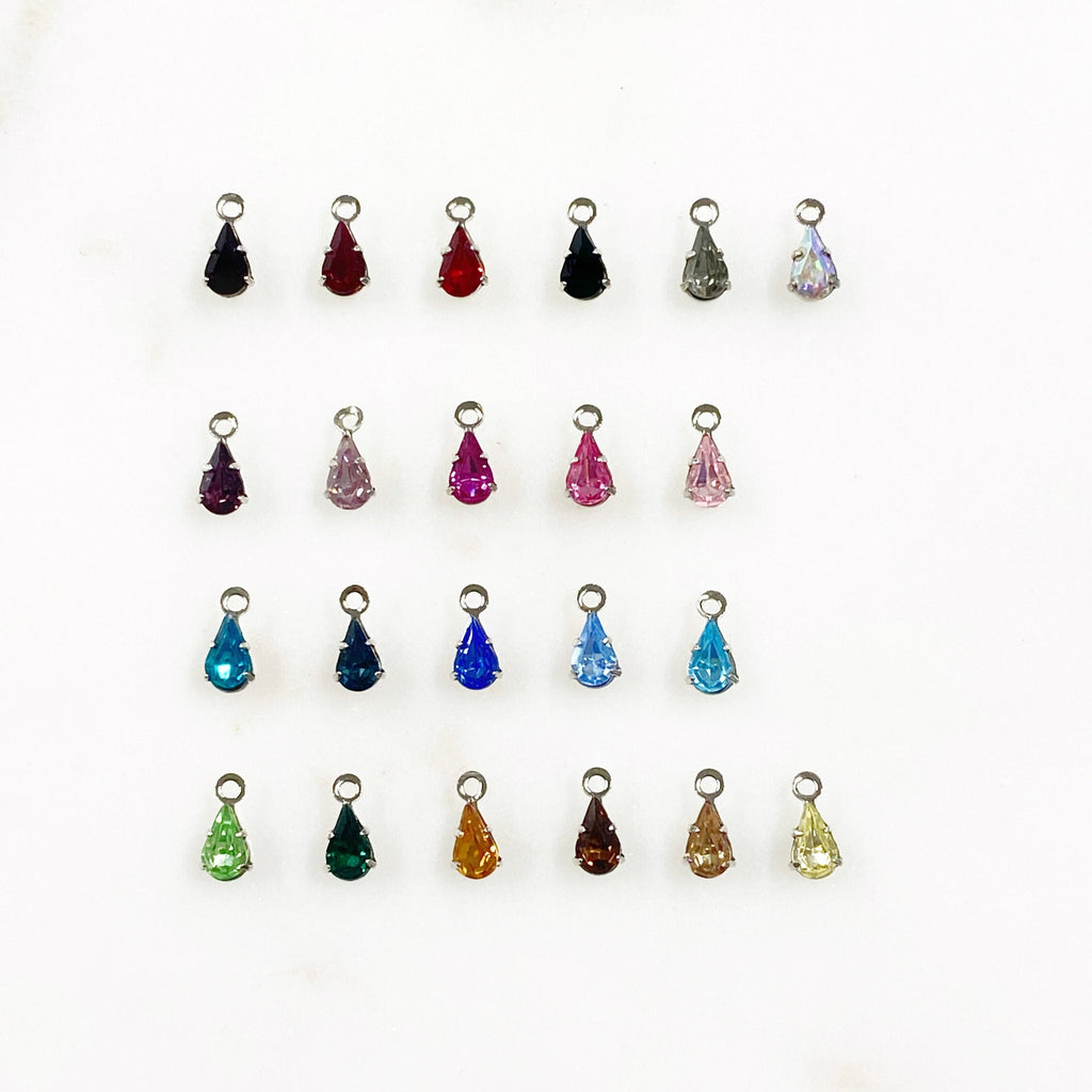Base Metal Swarovski Crystal 8mm Tear Drop Rhinestone Crystal (10pc)