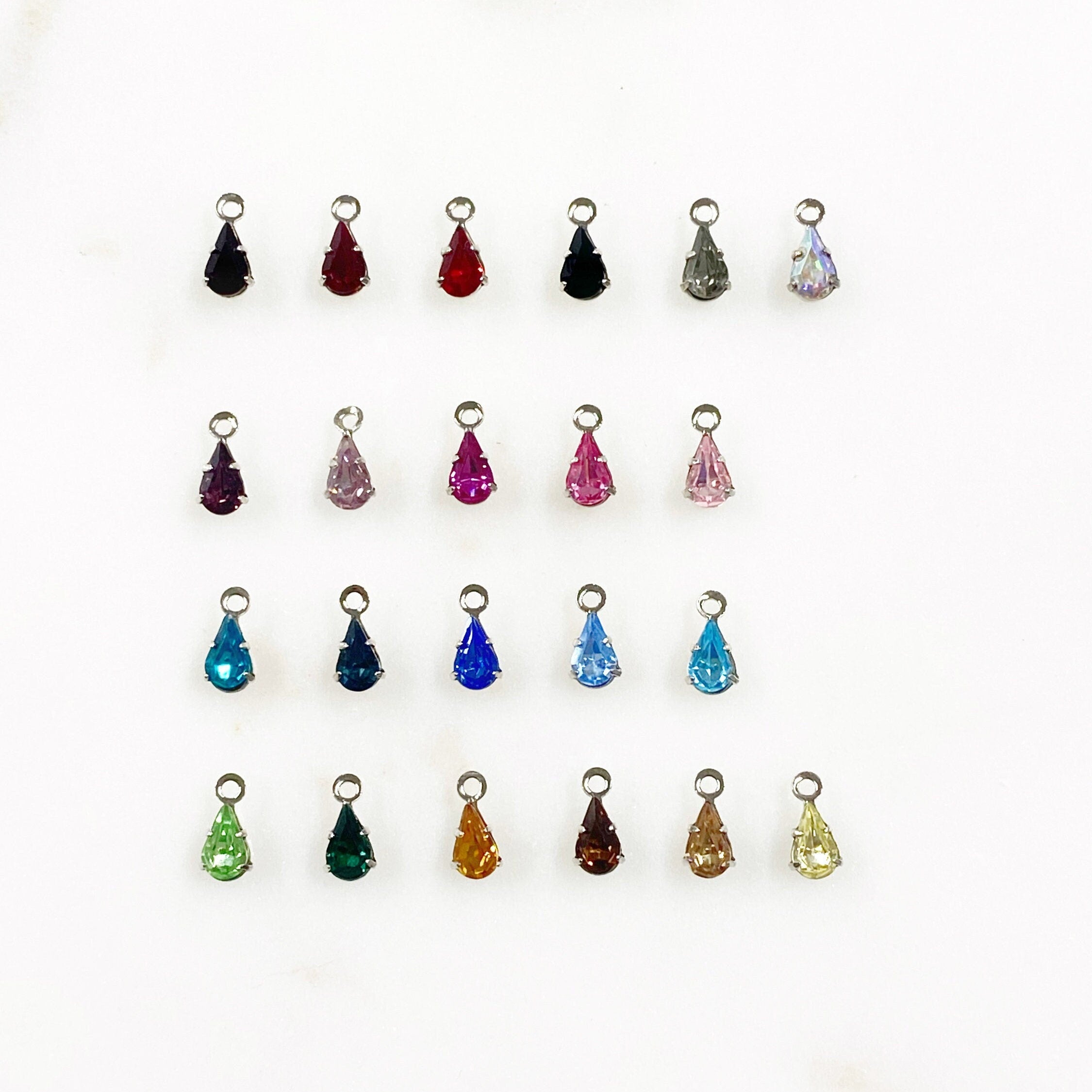 Base Metal Swarovski Crystal 8mm Tear Drop Rhinestone Crystal (10pc)