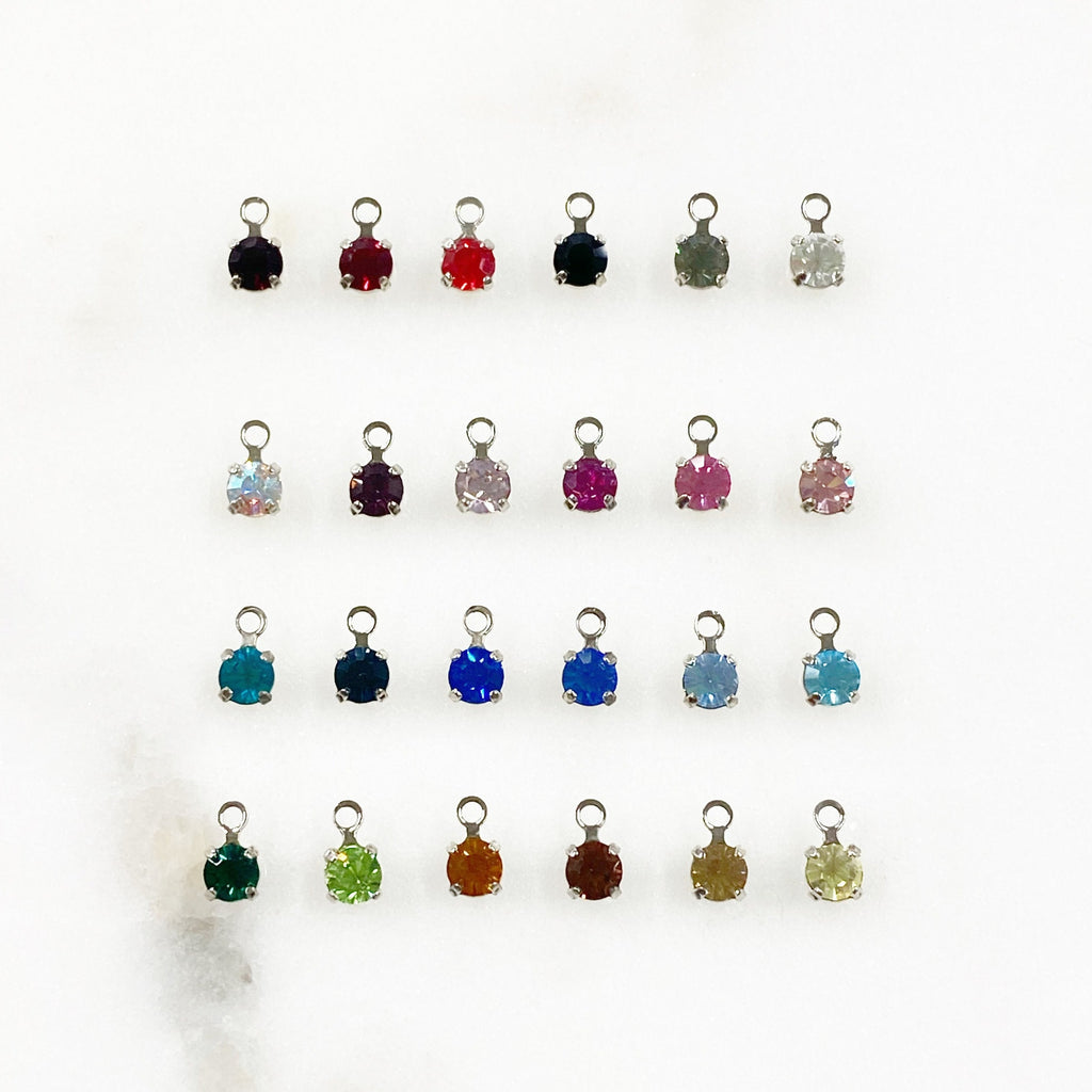 Base Metal Swarovski Crystal Round Rhinestone Crystal 5mm Charm (15pc)