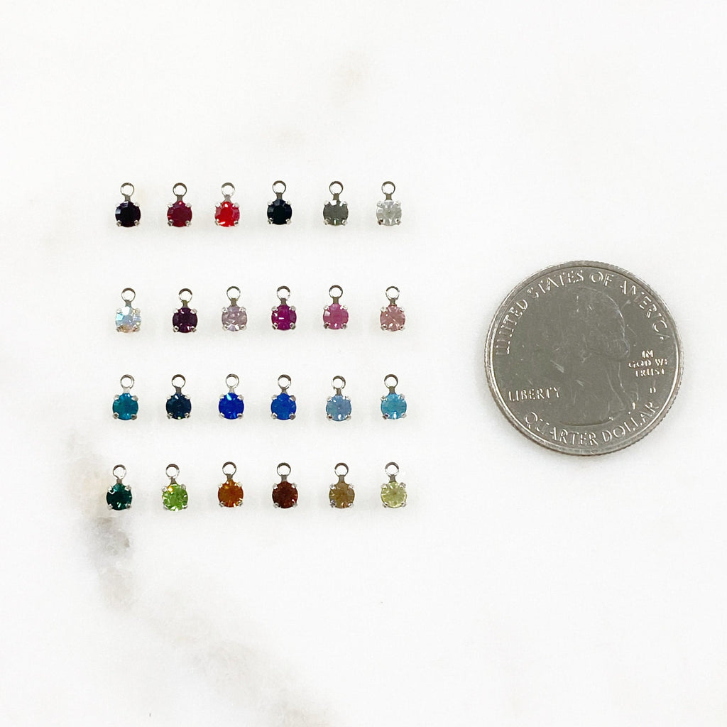 Base Metal Swarovski Crystal Round Rhinestone Crystal 5mm Charm (15pc)