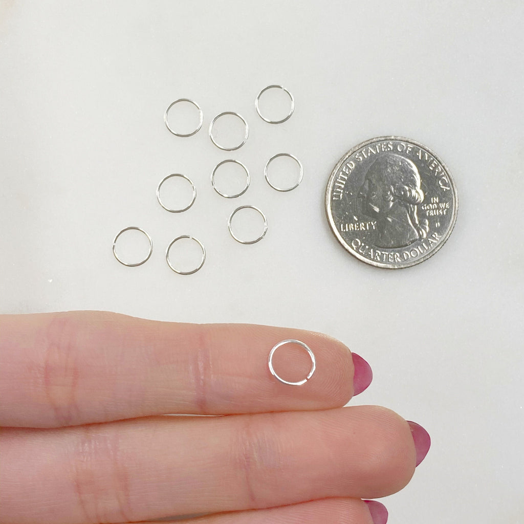 Sterling Silver 7mm 24 Gauge Open Jump Rings Charm Links Findings (10pc)