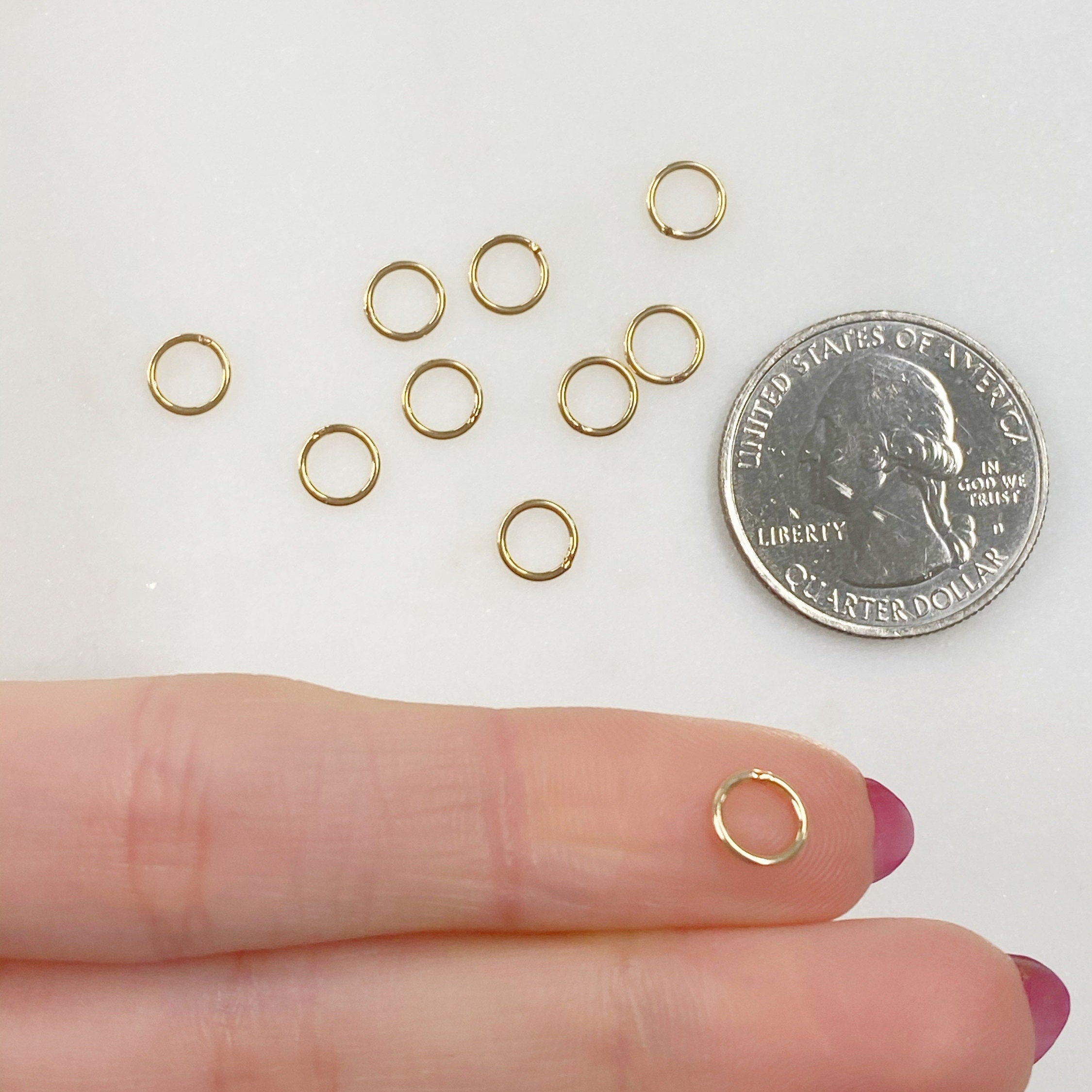 14K Gold Filled 6.5mm 20 Gauge Soldered Closed Jump Rings Charm Links (10pc)