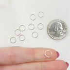 Sterling Silver 8mm 24 Gauge Open Jump Rings Charm Links Findings (10pc)