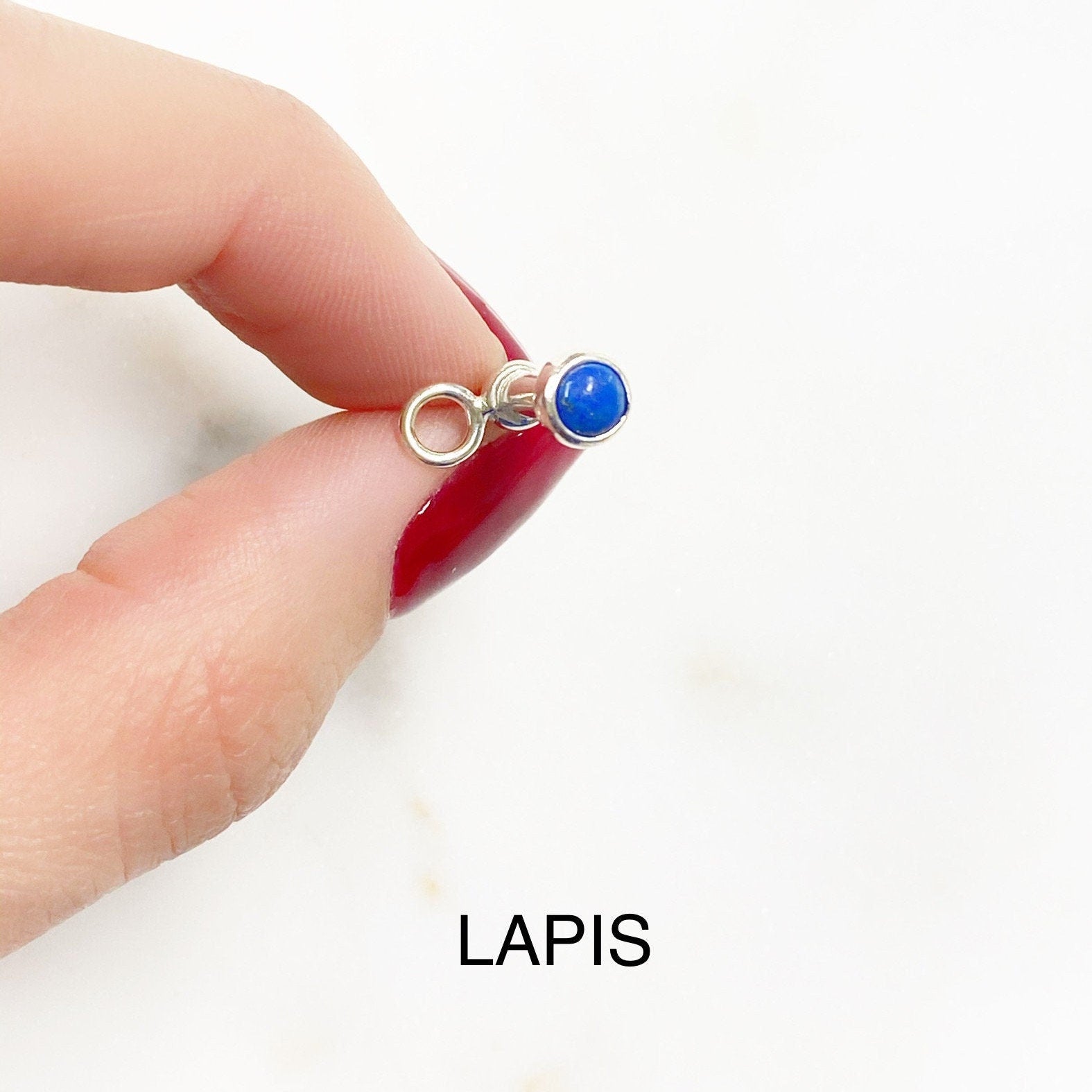 25mm Sterling Silver Large Toggle Bar with Semi Precious Stone Ends (2pc)