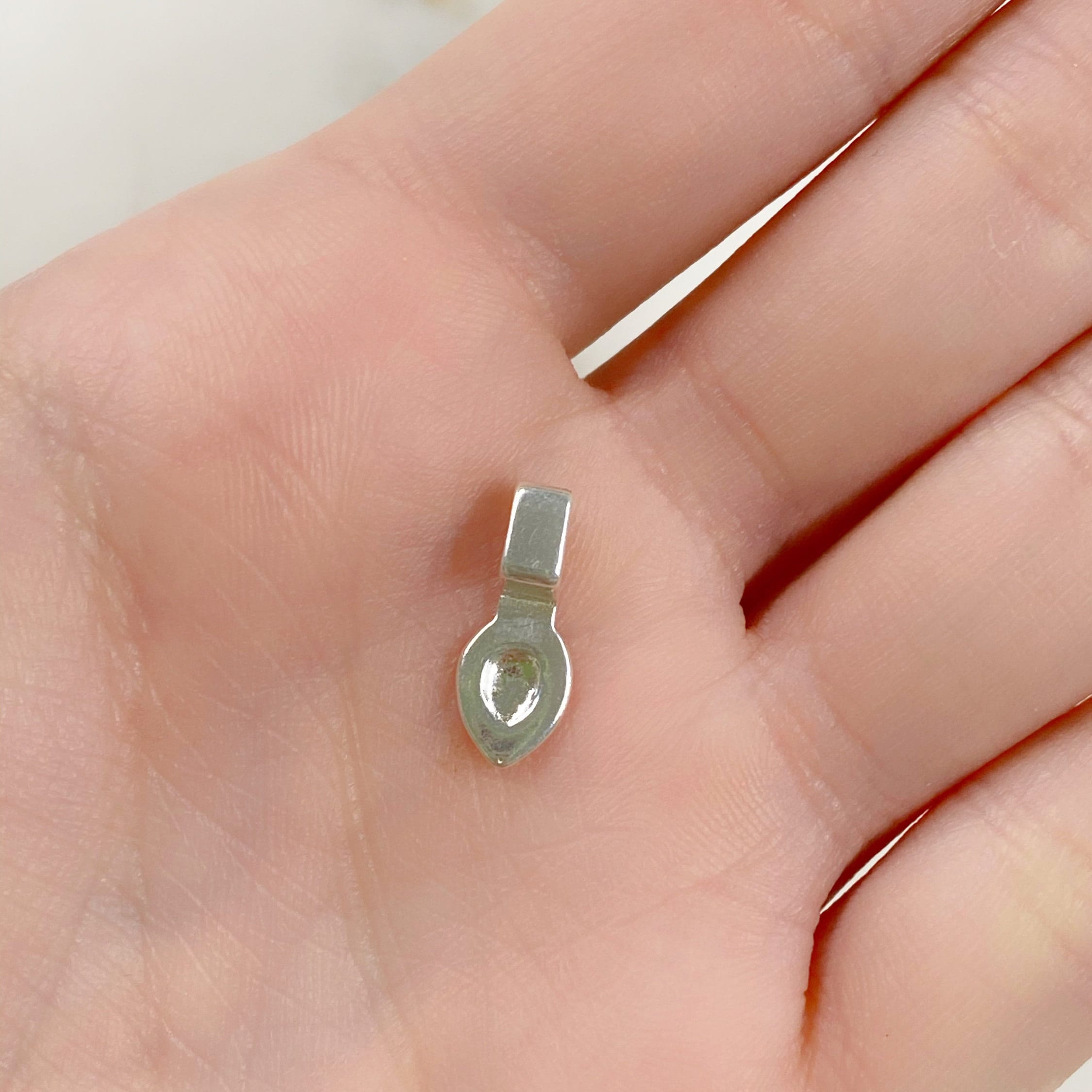 16mmx6mm Sterling Silver Simple Beaver Tail Bail Necklace Pendant Findings