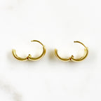 18K Gold Filled 9mmx18mm Extra Thick Mini Hoop Earring Huggie Hoops (2pc)