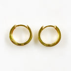 15mmx6mm 18K Gold Filled Simple Thick Hoop Earring Huggie Hoops Ready (2pc)