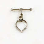 Sterling Silver Heart Toggle Bar Clasp Necklace End Set Findings Toggle (2pc)