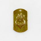 31mmx19mm Vermeil Flaming Heart Dog Tag Charm Hammered Heart Charm Love