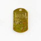 31mmx19mm Vermeil Flaming Heart Dog Tag Charm Hammered Heart Charm Love