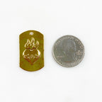 31mmx19mm Vermeil Flaming Heart Dog Tag Charm Hammered Heart Charm Love