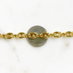 12mmx9mm Brass Gold Metal Mariner Chain Thick Gold Chain – Sold by the Foot