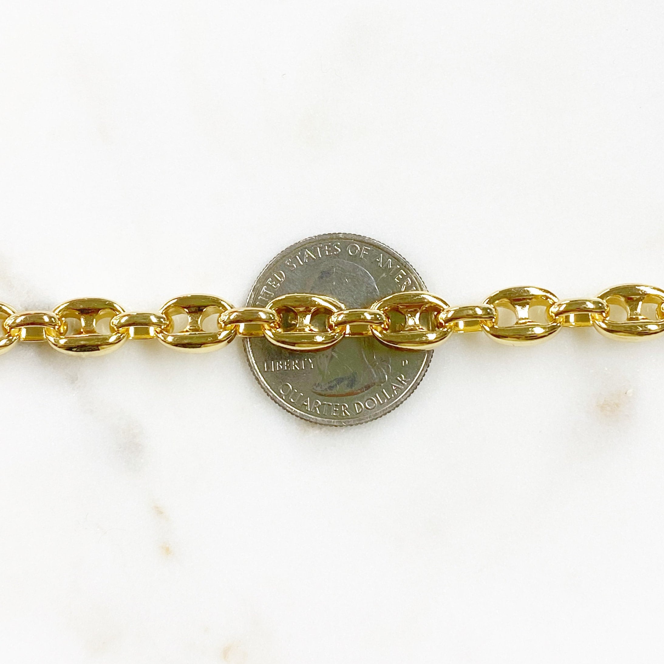 12mmx9mm Brass Gold Metal Mariner Chain Thick Gold Chain – Sold by the Foot