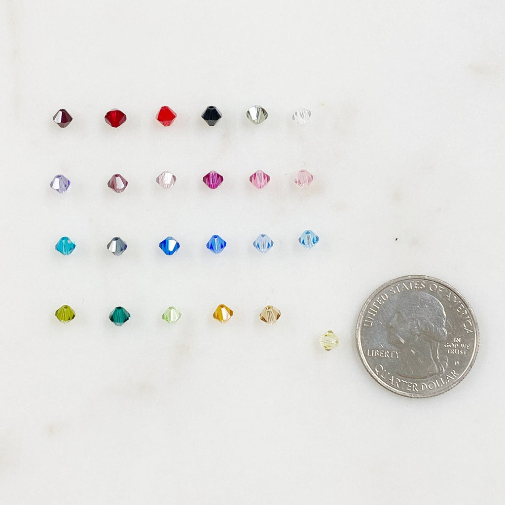4mm Authentic Austrian Crystal Bicone Beads 144 Piece (144pc)