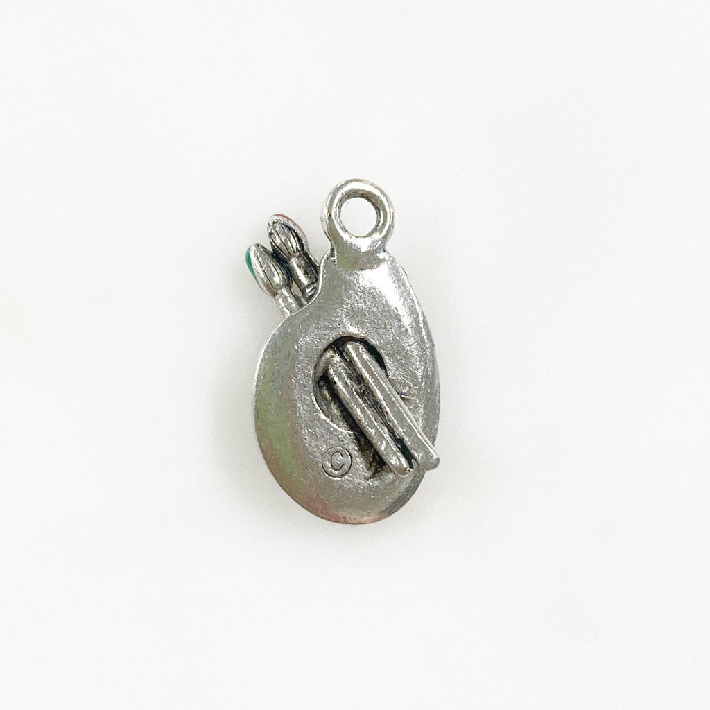 22mmx11mm Pewter Artist Palette Charm Art Paint Colorful Charm