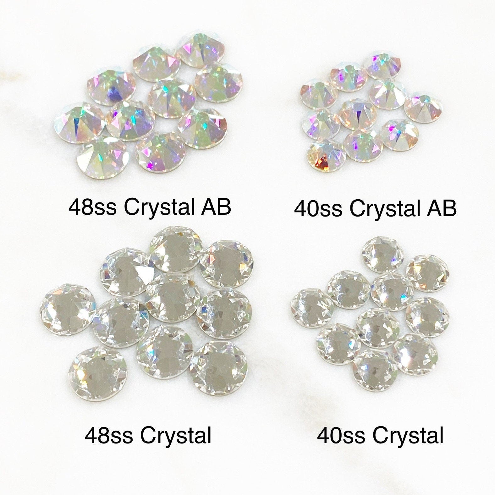 40SS=8.71mm-8.67mm or 48SS=10.91-11.3mm Swarovski (10pc)