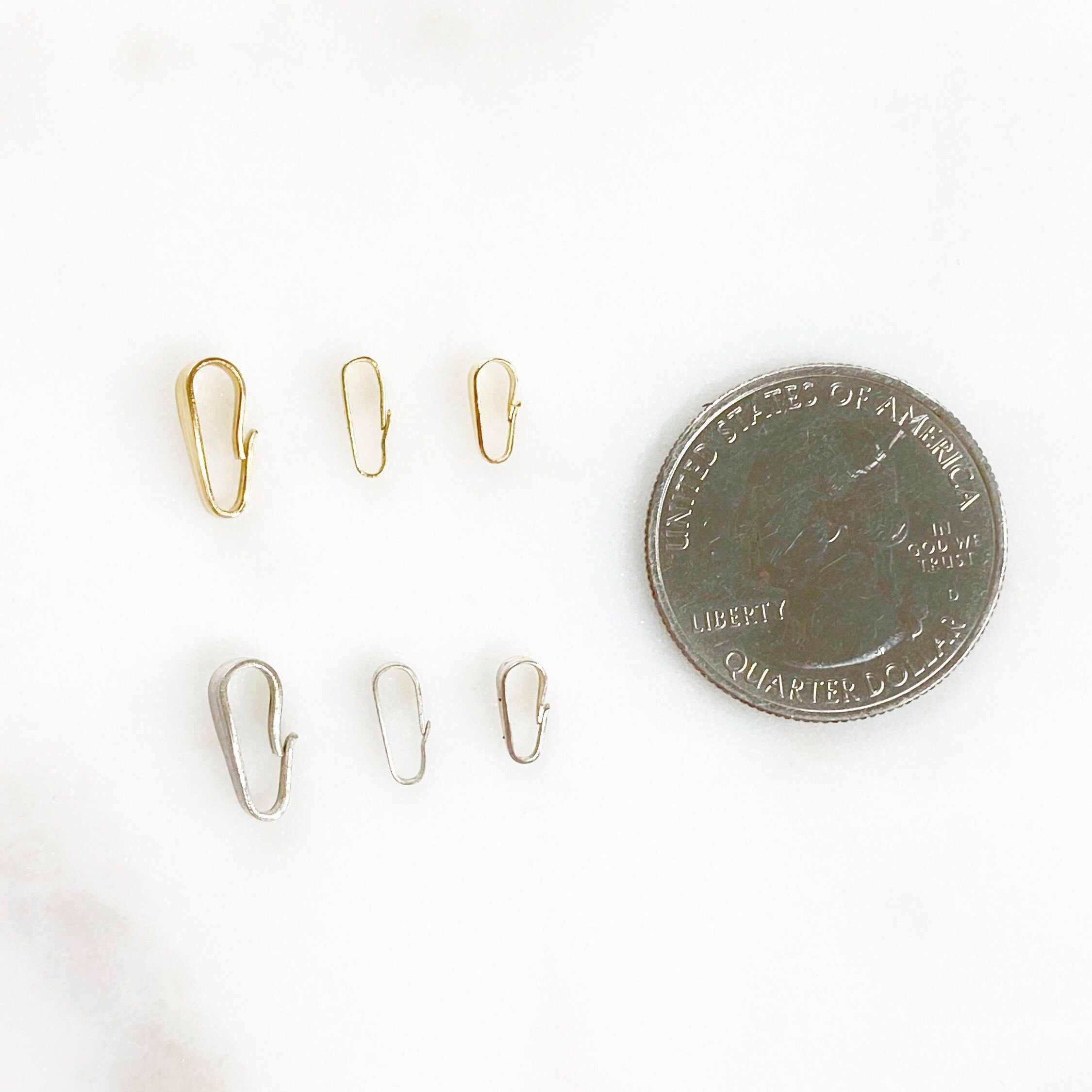 Sterling Silver or Gold Filled Simple Lined Open Pendant Bail (5pc)