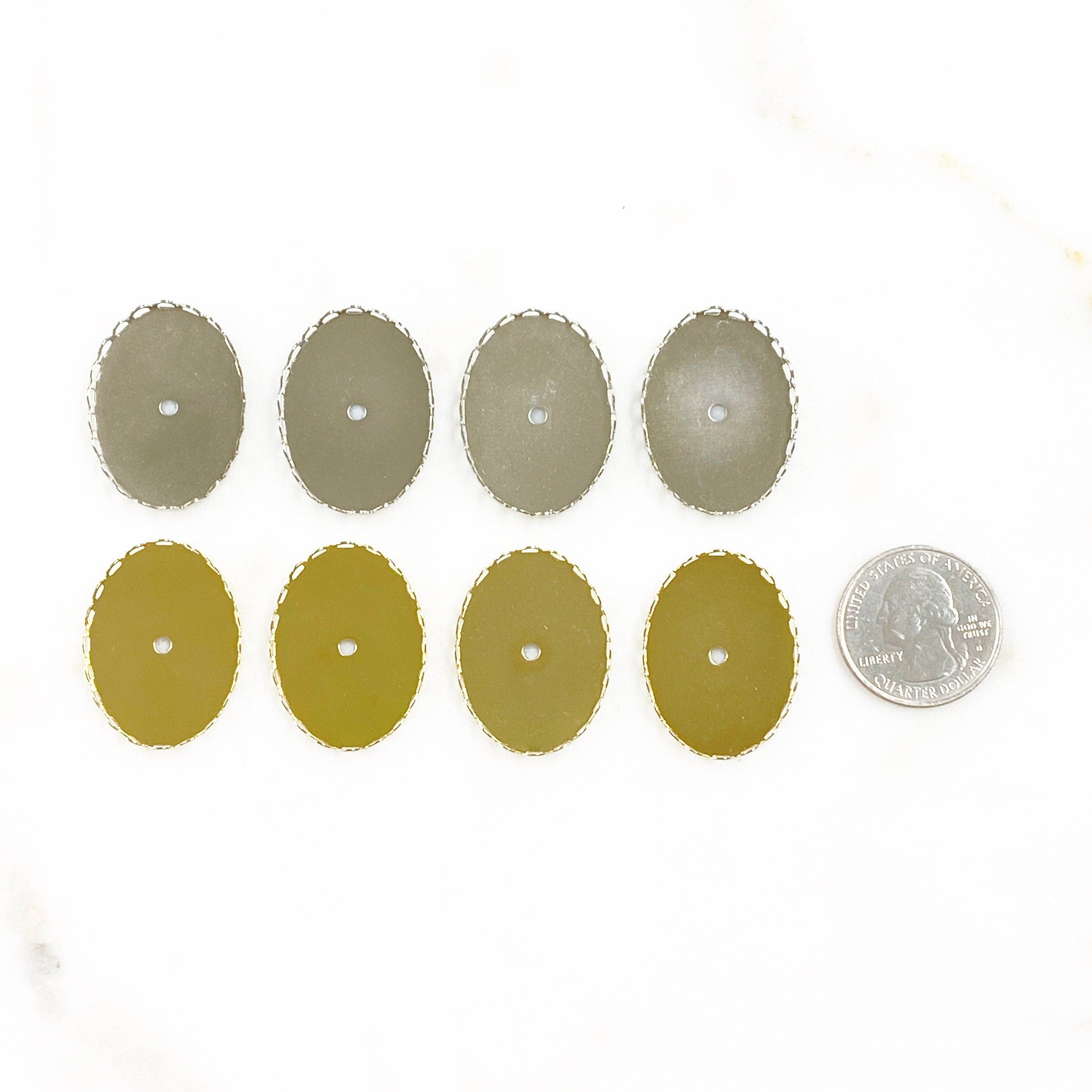 Base Metal 30mm Cameo Setting Gold or Silver (4pc)