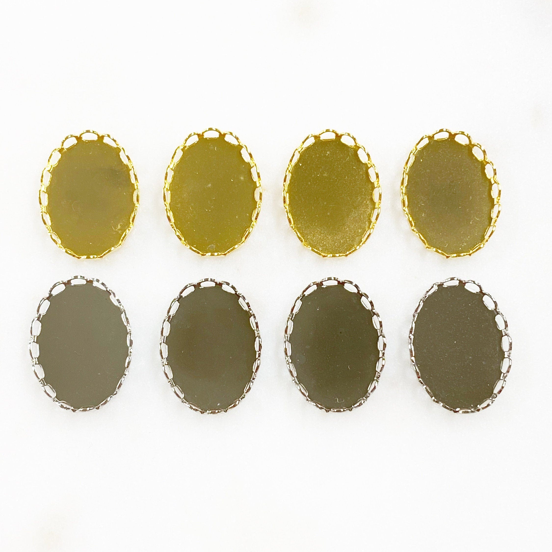 Base Metal 18mm Cameo Setting Gold or Silver (4pc)