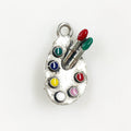 22mmx11mm Pewter Artist Palette Charm Art Paint Colorful Charm