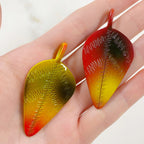 Large Mini Leaves Charm Colorful Detailed Leaf Red