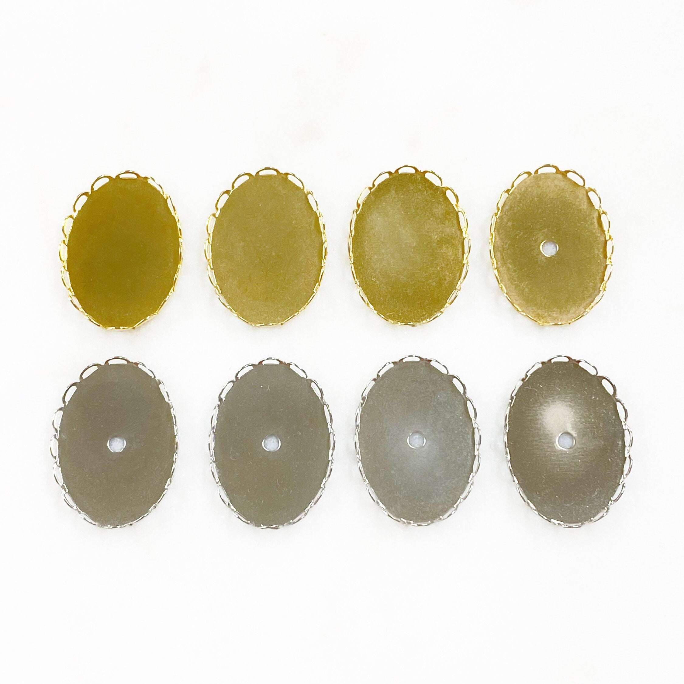 Base Metal 25mm Cameo Setting Gold or Silver (4pc)