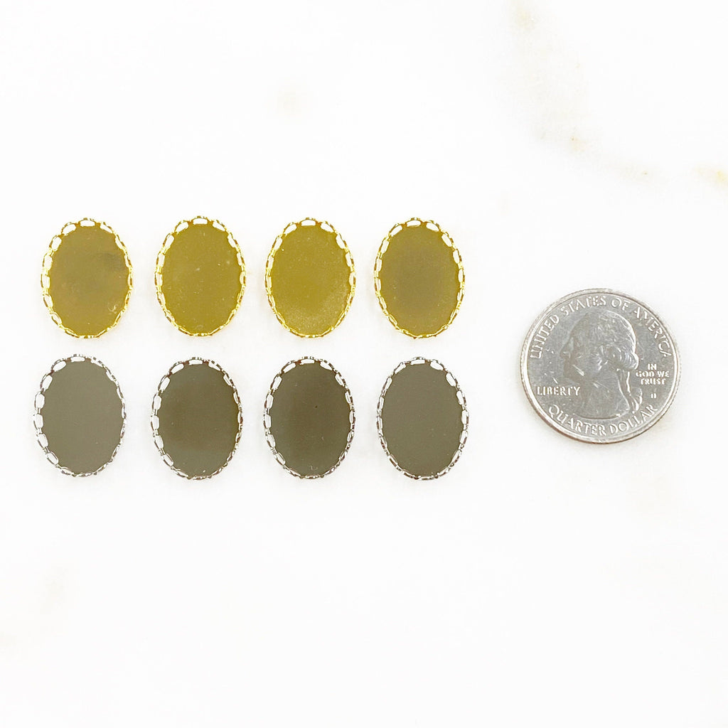 Base Metal 18mm Cameo Setting Gold or Silver (4pc)