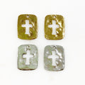 17mmx14mm Pewter Textured Cross Charm Religious Spiritual Catholic (2pc)