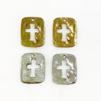 17mmx14mm Pewter Textured Cross Charm Religious Spiritual Catholic (2pc)