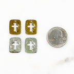 17mmx14mm Pewter Textured Cross Charm Religious Spiritual Catholic (2pc)