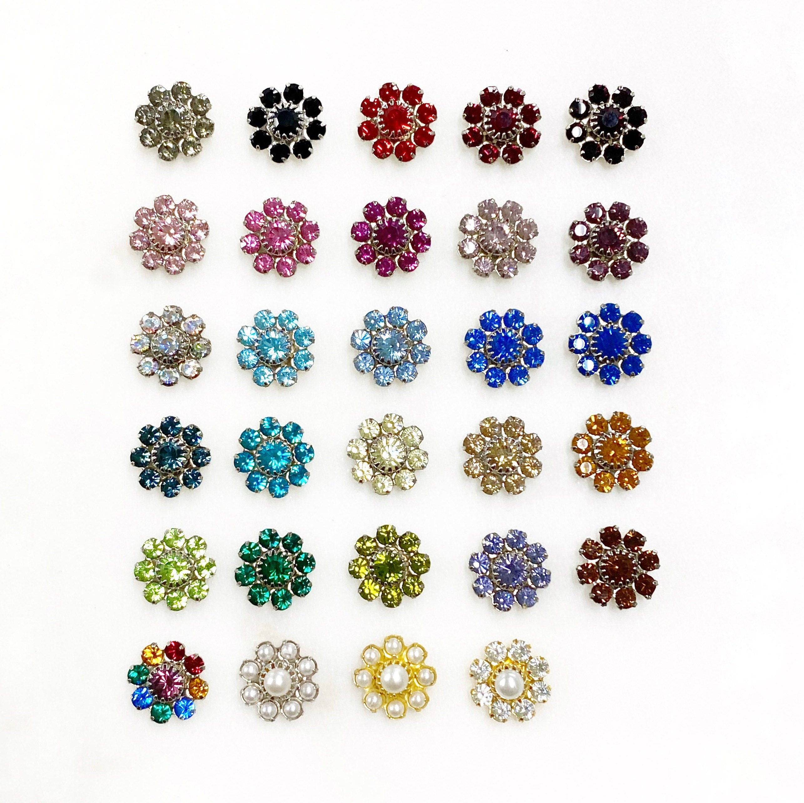 Base Metal Swarovski Crystal Flower 10mm Rhinestone Glue (10pc)
